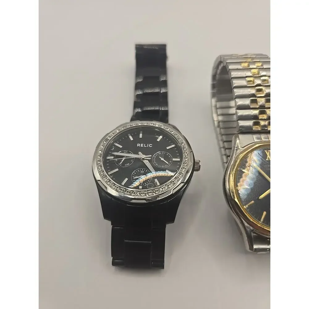 Lot Of 3 Mens Watches, Relic, Citizen, Armani Exchange...